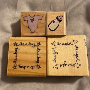 Set of 4 baby stamps
